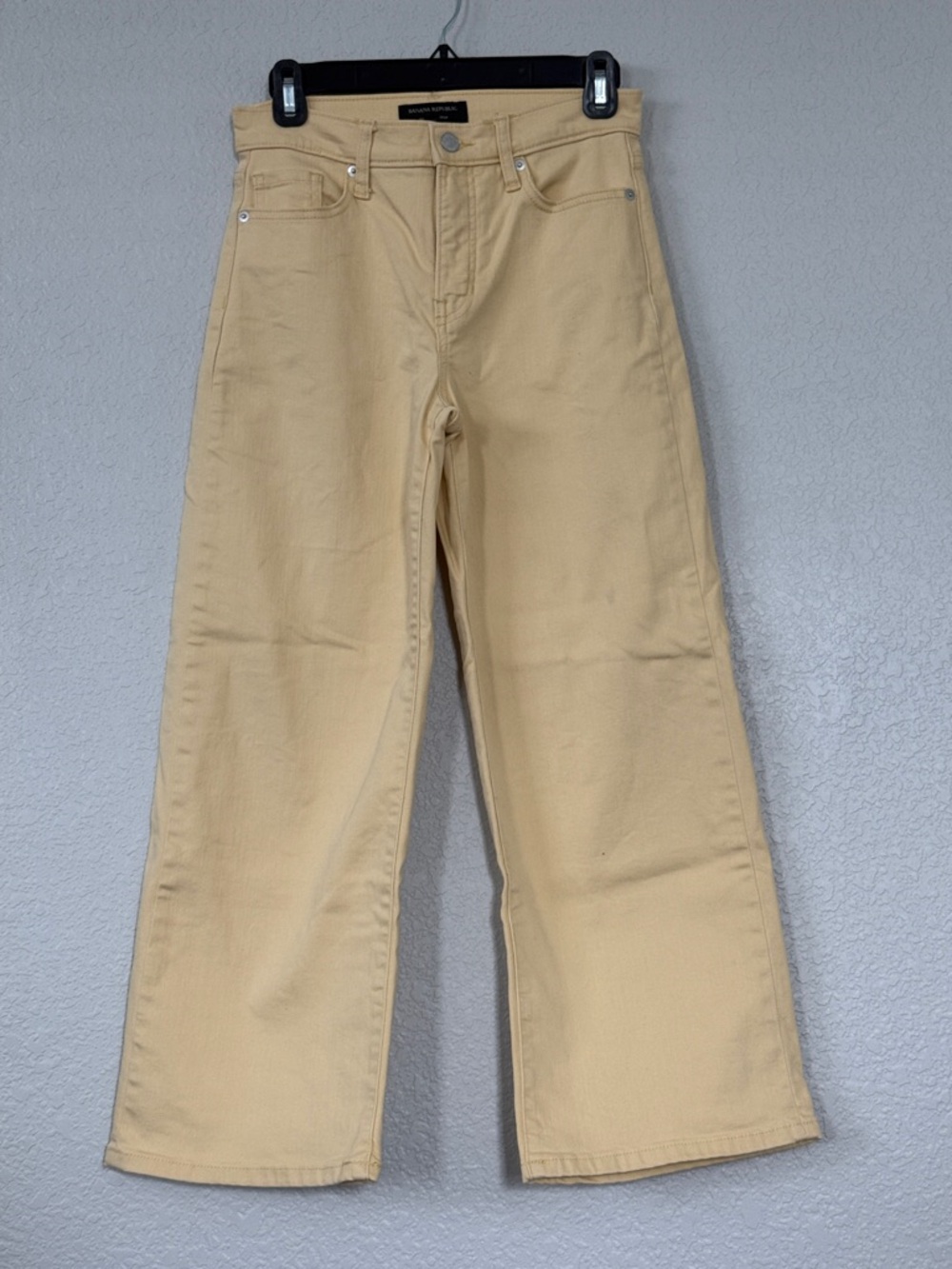 Banana Republic High-Rise Wide Leg Jeans in Light Butter Yellow